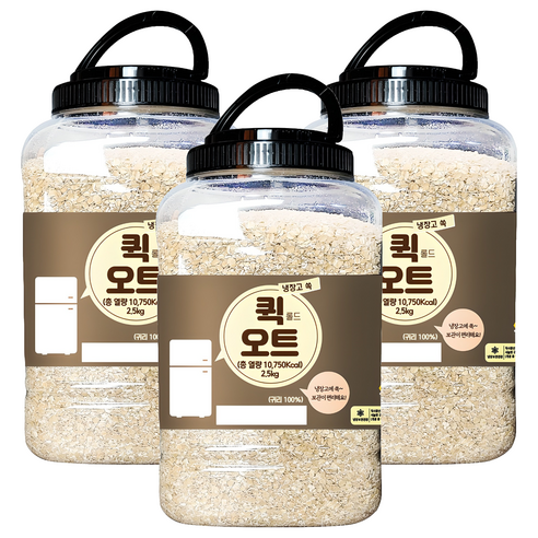 냉장고쏙 퀵 롤드 오트, 2.5kg, 3개