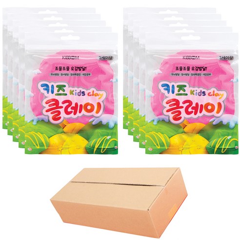 키뿜 키즈 클레이 10p, 형광분홍, 50g, 1세트