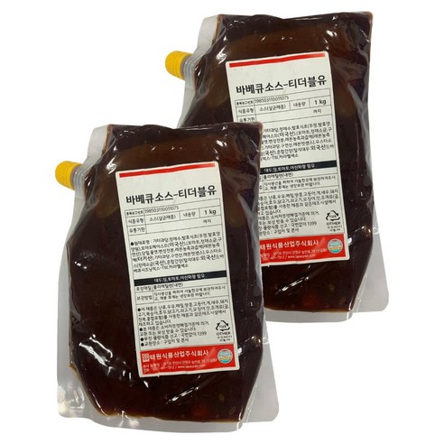 태원 바베큐 소스 티더블유, 1kg, 2개