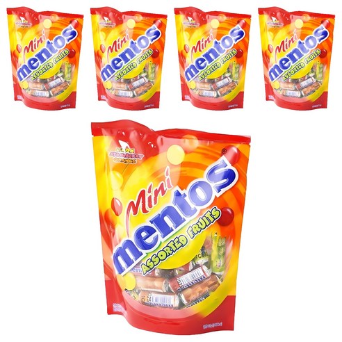 멘토스 미니 푸르티 캔디, 310g, 5개