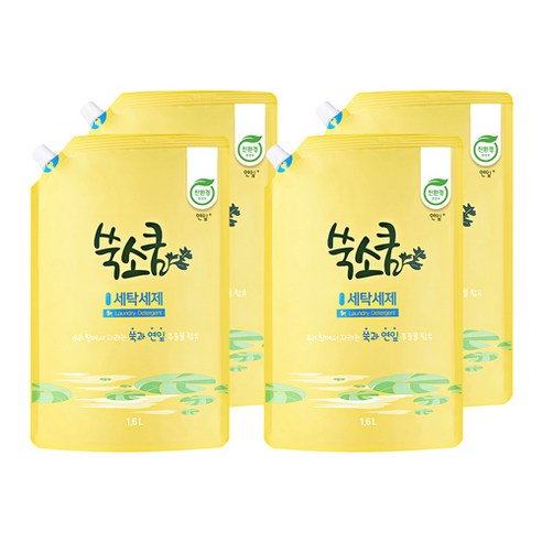 쑥소쿰 연잎 세탁세제, 1.6L, 4개