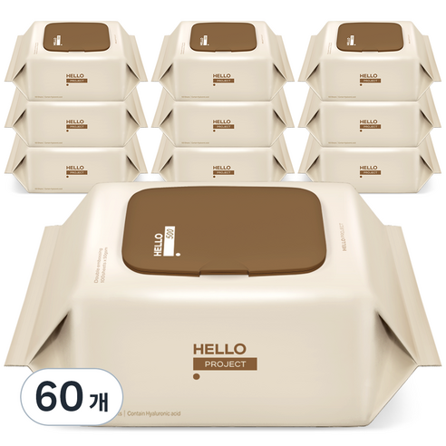 베베숲 헬로 500 물티슈 캡형 50gsm, 50g, 100매, 60개