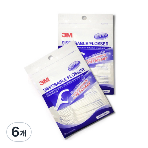 쓰리엠 Disposable Flosser 일회용 치실, 36개입, 6개