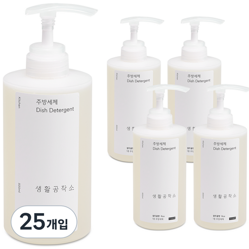 생활공작소 주방세제 쌀뜨물, 500ml, 25개입