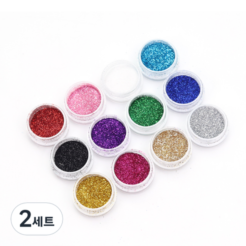 반짝이 가루 네일 글리터 12종 세트, 혼합색상, 2세트