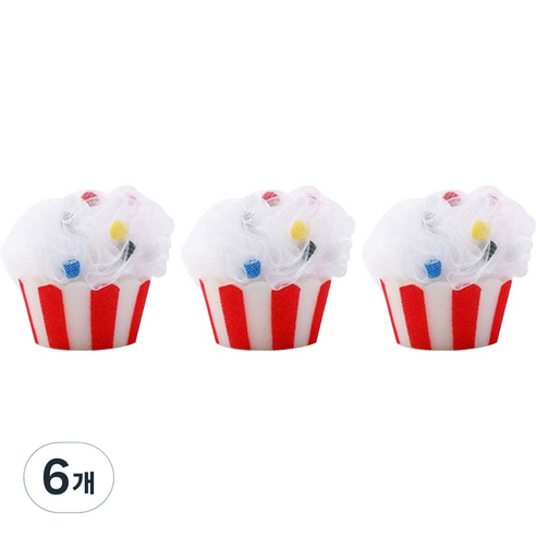 원이네 아이스크림 무지개 캐릭터 샤워볼, 화이트 컵 아이스크림, 1개입, 6개