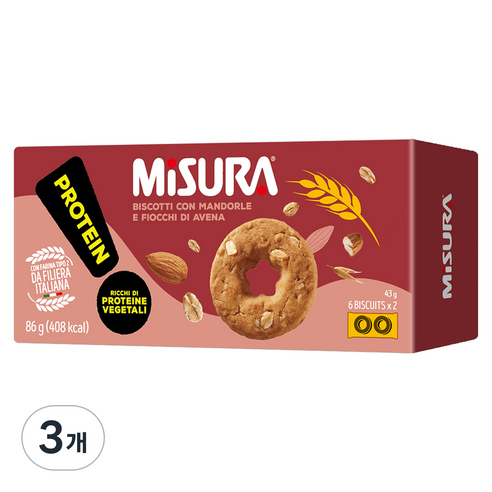미주라 프로틴 아몬드 비스켓, 86g, 3개