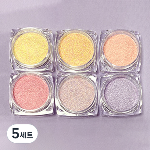 NAILNARA 슈가 더스트 네일 글리터 6종 세트, 핑크퍼플, 5세트