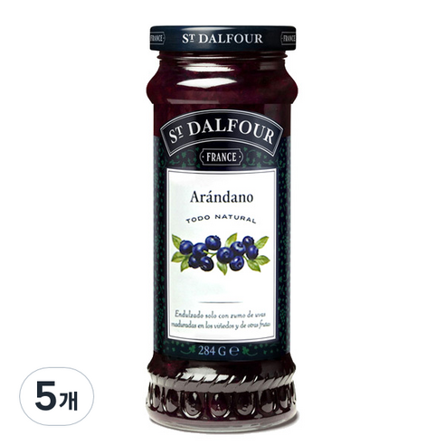 샹달프 블루베리잼, 5개, 284g