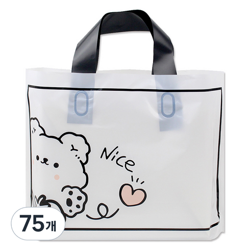 아이엔피 LDPE 손잡이 비닐백 중 35 x 25 cm, 05 나이스베어, 75개