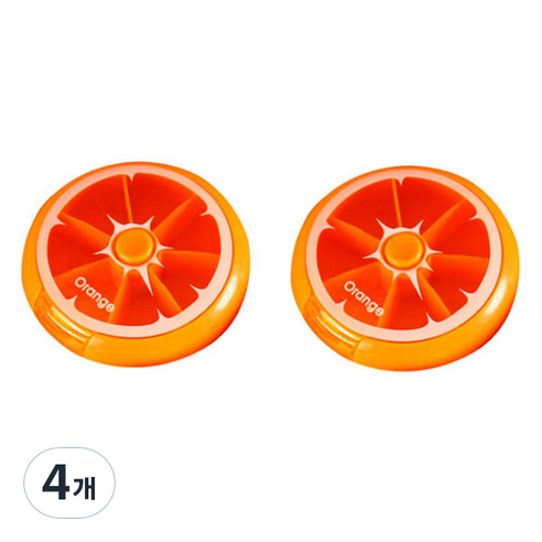 잇곰 과일 알약케이스 오렌지, 4개