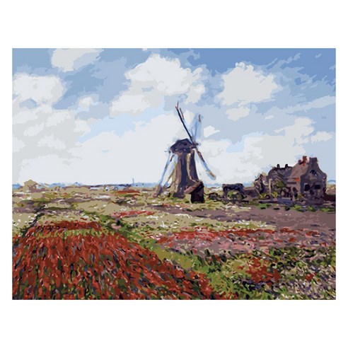 모모픽스페인팅 DIY 명화 그리기 60 x 75 cm, WP17 모네 네덜란드의튤립꽃밭, 1개