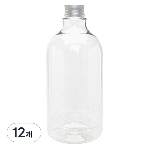 병도매닷컴 DN850투명 음료용기 알루미늄 실버캡, 850ml, 12개