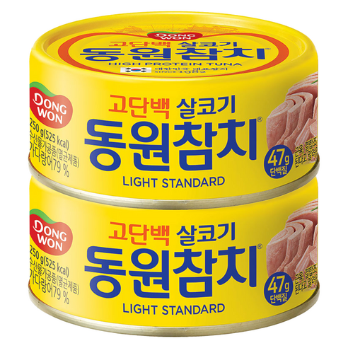 동원참치 라이트 스탠다드 참치, 250g, 2개