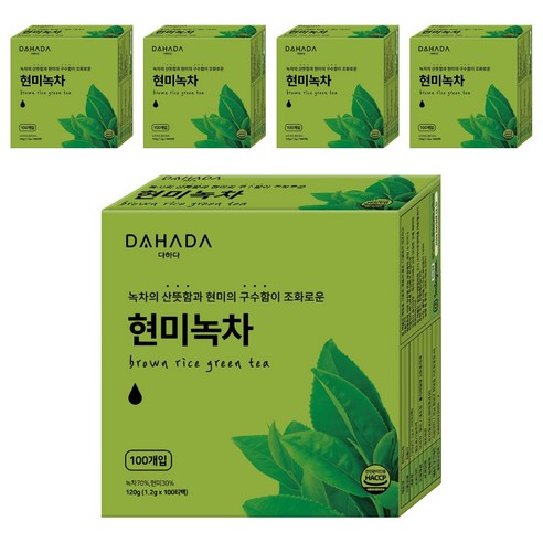다하다 현미녹차, 1.2g, 100개입, 5개