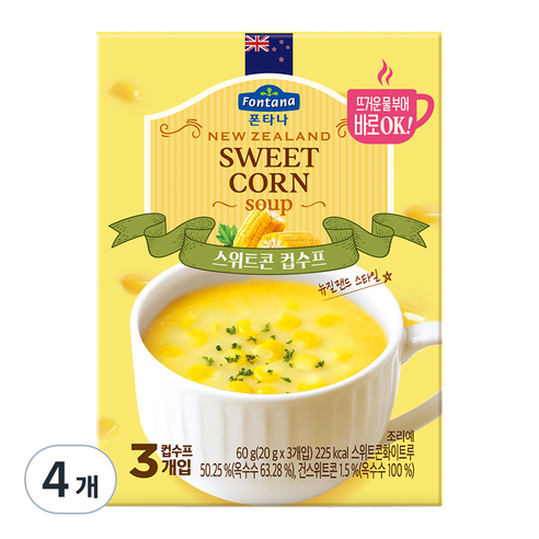 폰타나 스위트콘 컵수프 3p, 60g, 3개