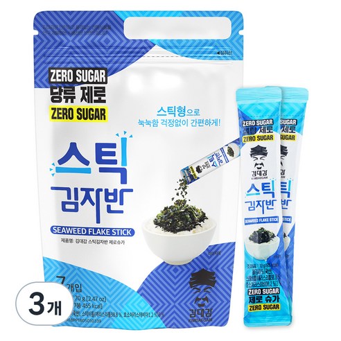 김대감 스틱 김자반 제로슈가 7p, 70g, 3개