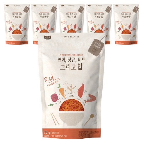 생그랑 연어 당근 비트 그리고밥 후리가케, 70g, 6개