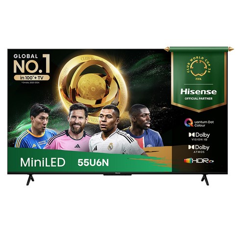 HISENSE 4K ULED Mini LED 스마트TV 55U6N, 139cm(55인치), 벽걸이형, 방문설치