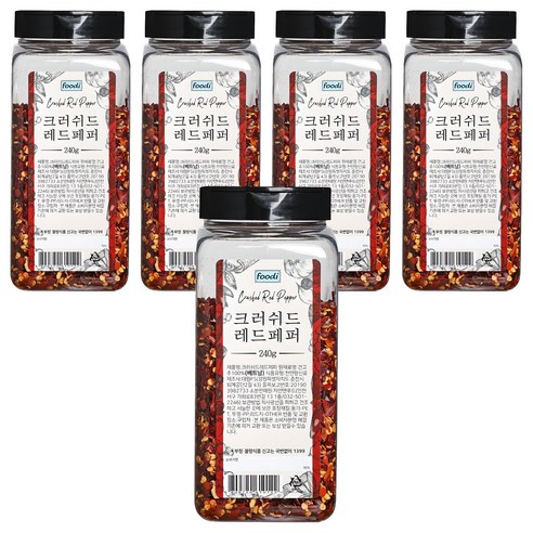foodi 크러쉬드 레드페퍼, 240g, 5개