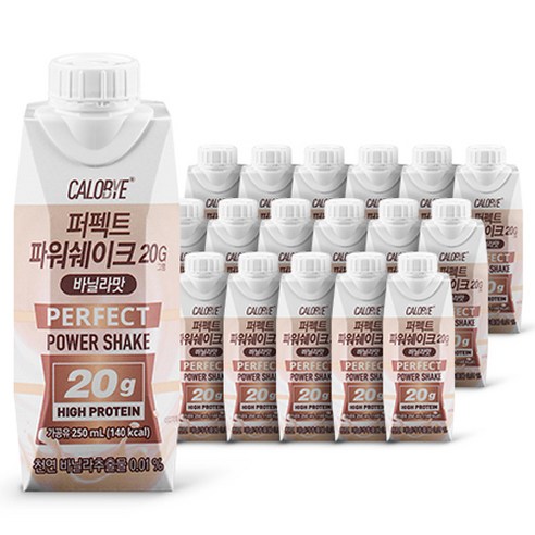 칼로바이 퍼펙트 파워쉐이크 20g 바닐라맛, 250ml, 18개