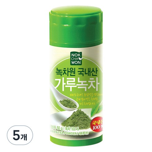 녹차원 국내산가루녹차, 50g, 5개