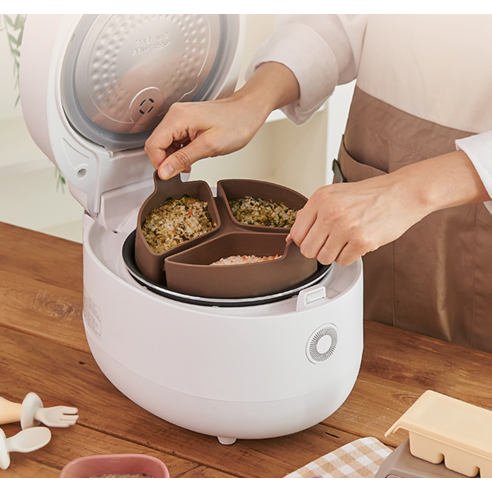 사랑과 정성을 담은 이유식, 퍼기 이유식 마스터 칸막이로 완성하세요