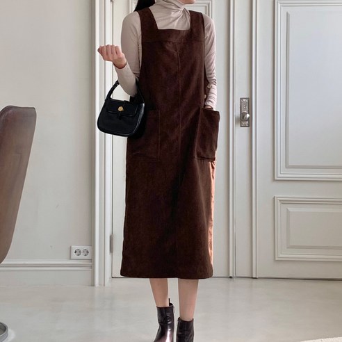 아피나르 여성용 코듀로이 피나포어 원피스