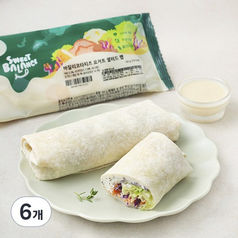 스윗밸런스 바질리코타치즈 요거트 샐러드 랩, 165g, 6개