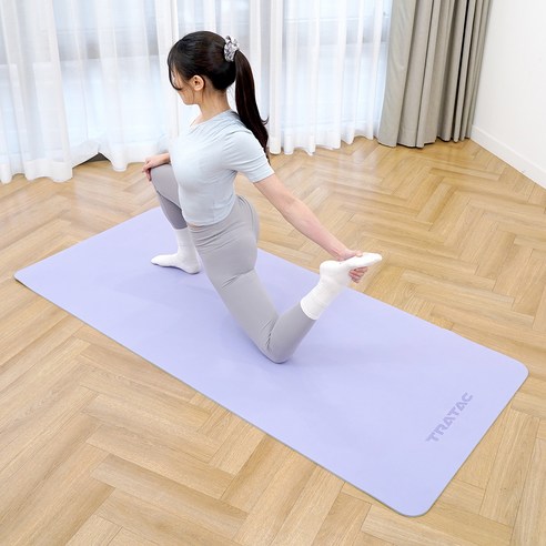 편안한 필라테스 파트너로서 다목적성과 내구성을 갖춘 트라택 TPE 리버서블 와이드 요가매트