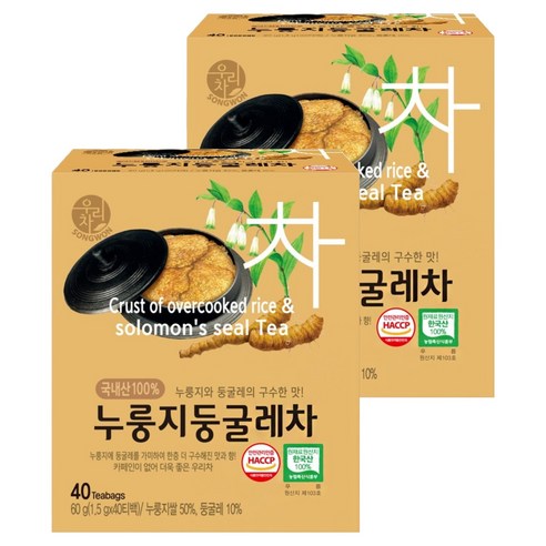 우리차 누룽지 둥굴레차, 1.5g, 40개입, 2개