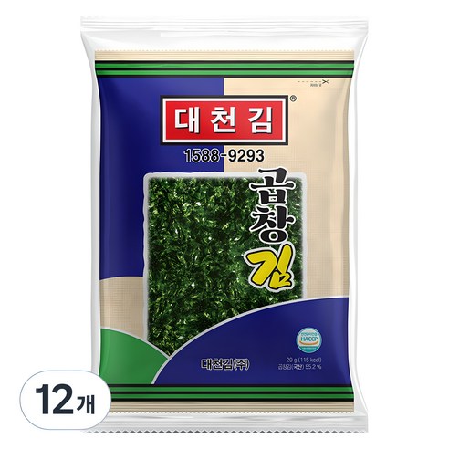 대천김 곱창김 전장, 20g, 12개