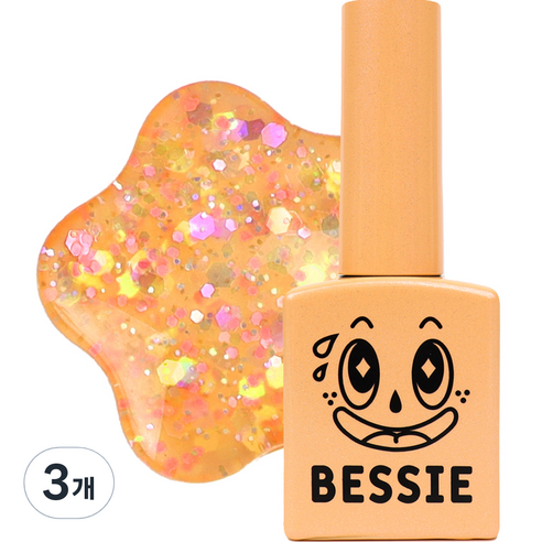 BESSIE 네온 글리터젤 네온팝 GL, GL40, 11ml, 3개