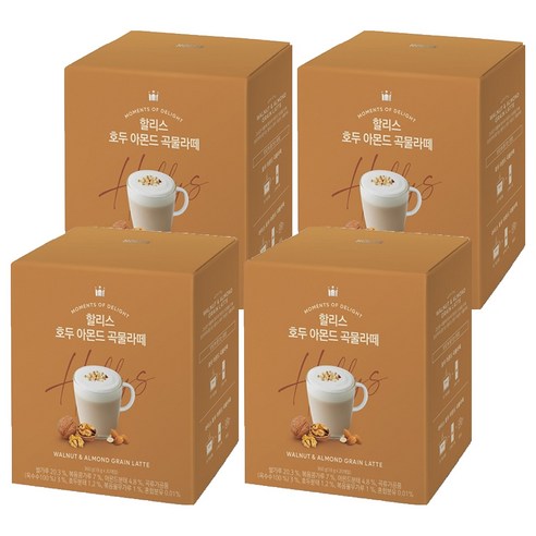 할리스 호두 아몬드 곡물라떼, 18g, 20개입, 4개