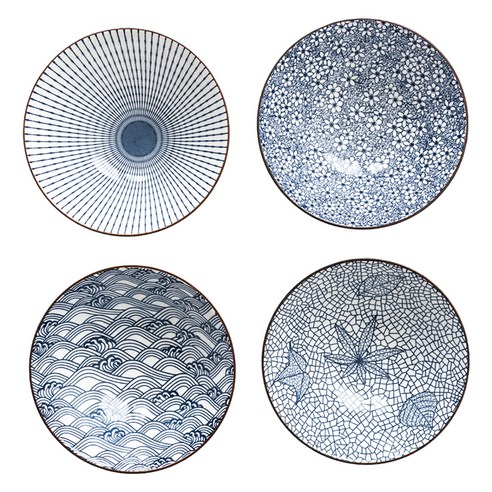 따뜻한 감성과 실용성을 담은 키친코 우마이 일식 도자기 면기 4종 세트로 일상의 식사를 특별하게 만들어보세요.