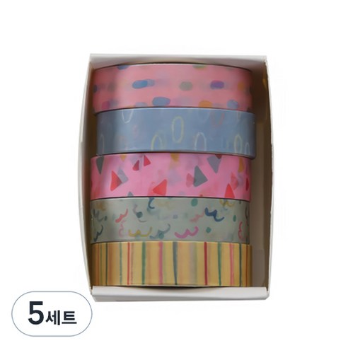 꼬까 다꾸 마스킹 테이프 5개입, 03, 5세트