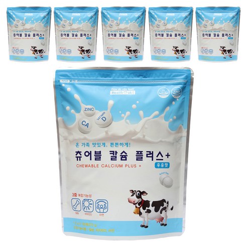 헬퍼장 츄어블 칼슘 플러스, 180정, 6개