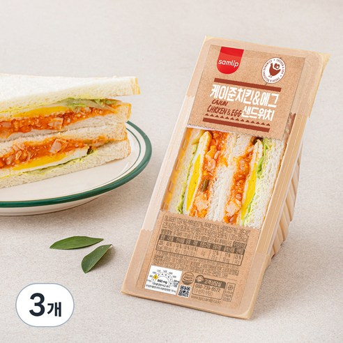 삼립 케이준치킨 에그 샌드위치, 130g, 3개