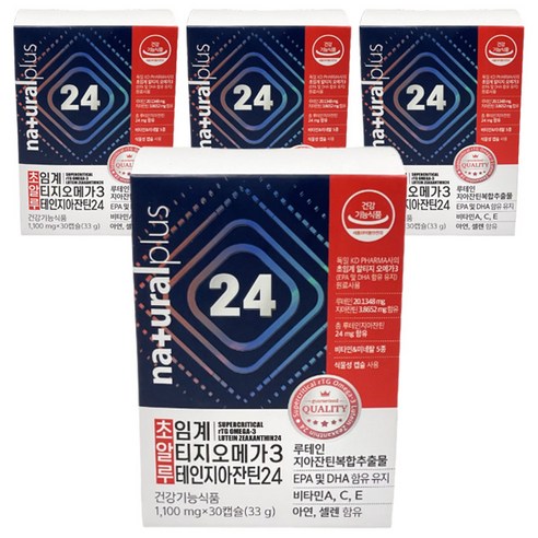 내츄럴플러스 초임계 알티지 오메가3 루테인지아잔틴24 33g, 4개, 30정