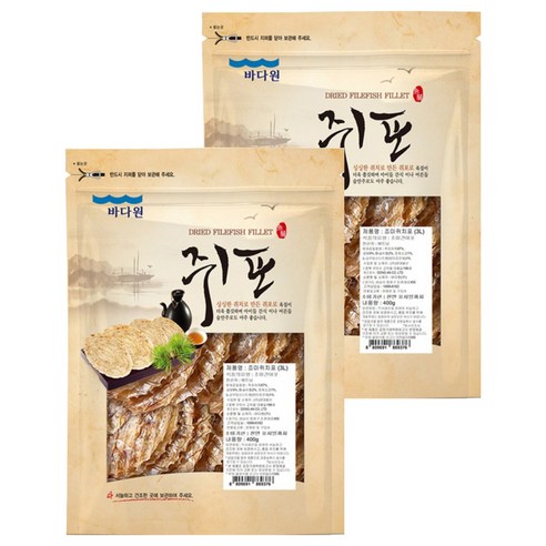 바다원 쫄깃쫄깃 대왕 쥐포, 400g, 2개