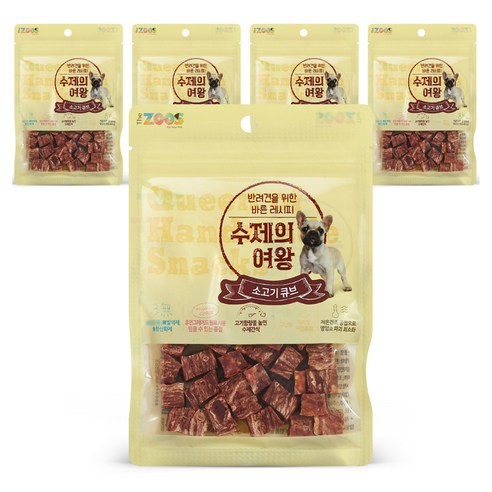 수제의여왕 강아지 육포, 소고기큐브, 70g, 5개