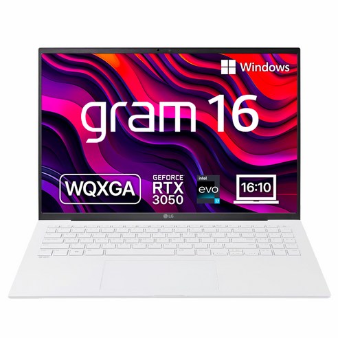 LG전자 2023 그램16 코어i7 인텔 13세대 지포스 RTX 3050, 스노우 화이트, 256GB, 16GB, WIN11 Home, 16Z90R-EA76K