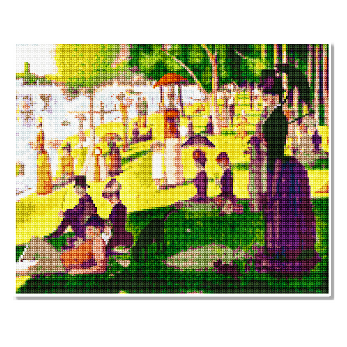 모모픽스페인팅 캔버스 액자 보석십자수 40 x 50 cm, 쇠라 그랑드자트섬의 일요일오후(DH06), 1개