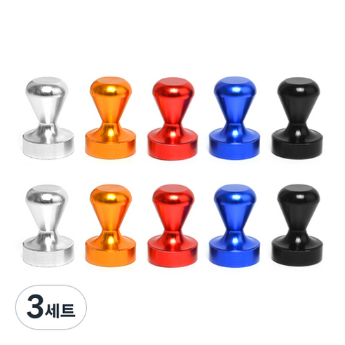 큐티빈 자석 5종 x 2p 세트, 실버, 골드, 레드, 블루, 블랙, 3세트