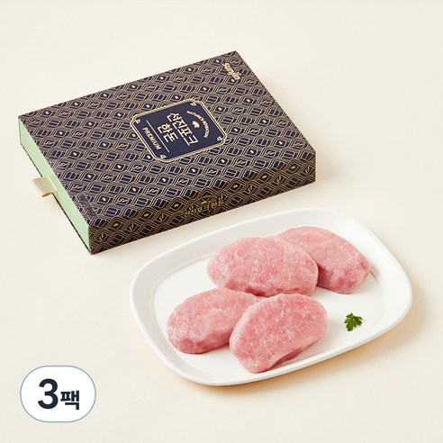선진포크 바른농장 한돈 동물복지 인증 등심 돈까스 (냉장), 500g, 3팩