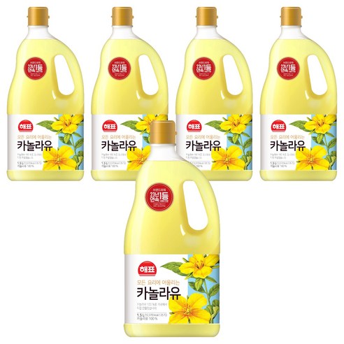 해표 카놀라유, 1.5L, 5개
