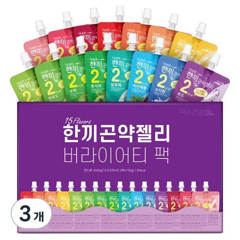 더존건강 한끼 곤약젤리 버라이어티 팩 150ml x 15종 x 2p 세트, 4.5L, 3개