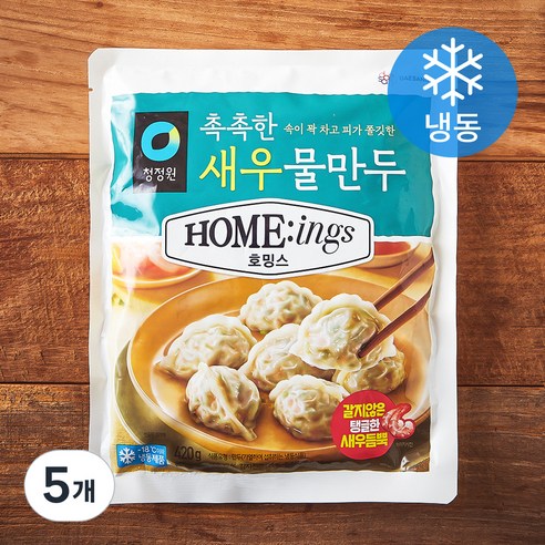 청정원 호밍스 촉촉한 새우 물만두 (냉동), 420g, 5개