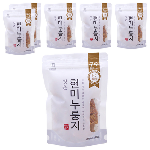 청춘누룽지 청춘 현미 누룽지, 120g, 6개