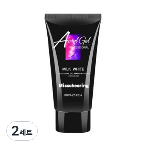미스치어링 폴리젤 네일 연장 60ml, MILK WHITE, 2개